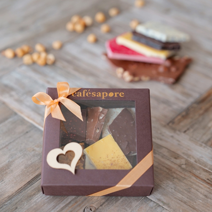 Hausgemachte Bruchschokolade - Geschenkbox