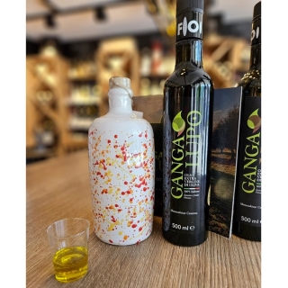 Olivenöl in Keramikflasche (rot)